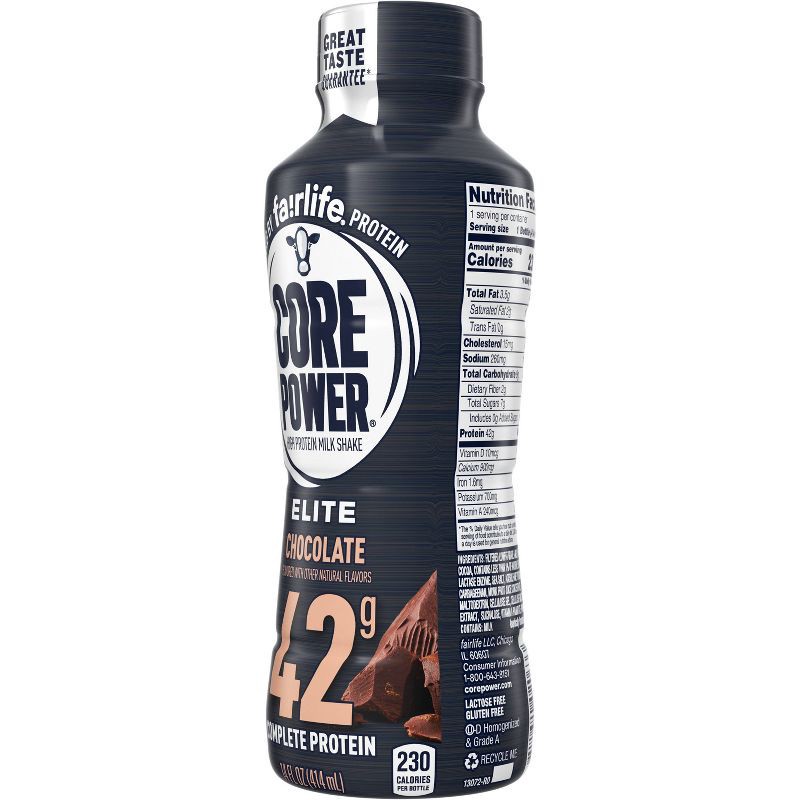 slide 7 of 10, Core Power Elite Chocolate 42G Protein Shake - 14 fl oz Bottle, 42 gram, 14 fl oz