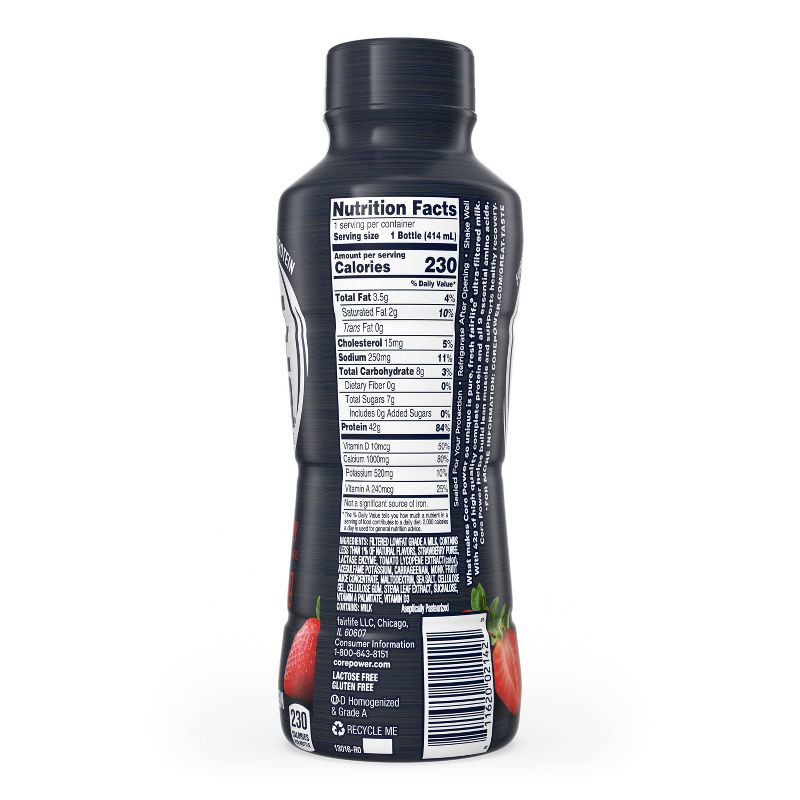 slide 4 of 7, Core Power Elite Strawberry 42G Protein Shake - 14 fl oz Bottle, 42 gram, 14 fl oz