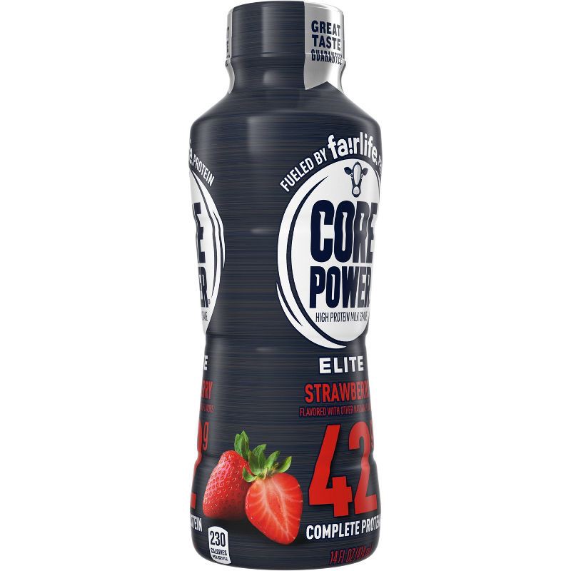 slide 5 of 7, Core Power Elite Strawberry 42G Protein Shake - 14 fl oz Bottle, 42 gram, 14 fl oz