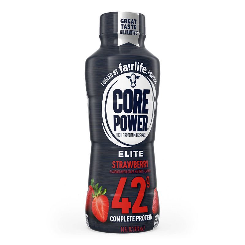 slide 6 of 7, Core Power Elite Strawberry 42G Protein Shake - 14 fl oz Bottle, 42 gram, 14 fl oz