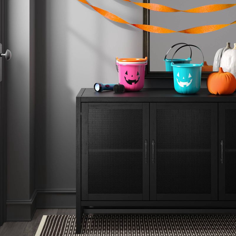 slide 2 of 4, Teal Pumpkin Stackable Halloween Trick or Treat Pail - Hyde & EEK! Boutique™: Jack-o-Lantern Design, No Assembly, 1 ct