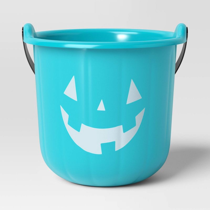 slide 3 of 4, Teal Pumpkin Stackable Halloween Trick or Treat Pail - Hyde & EEK! Boutique™: Jack-o-Lantern Design, No Assembly, 1 ct