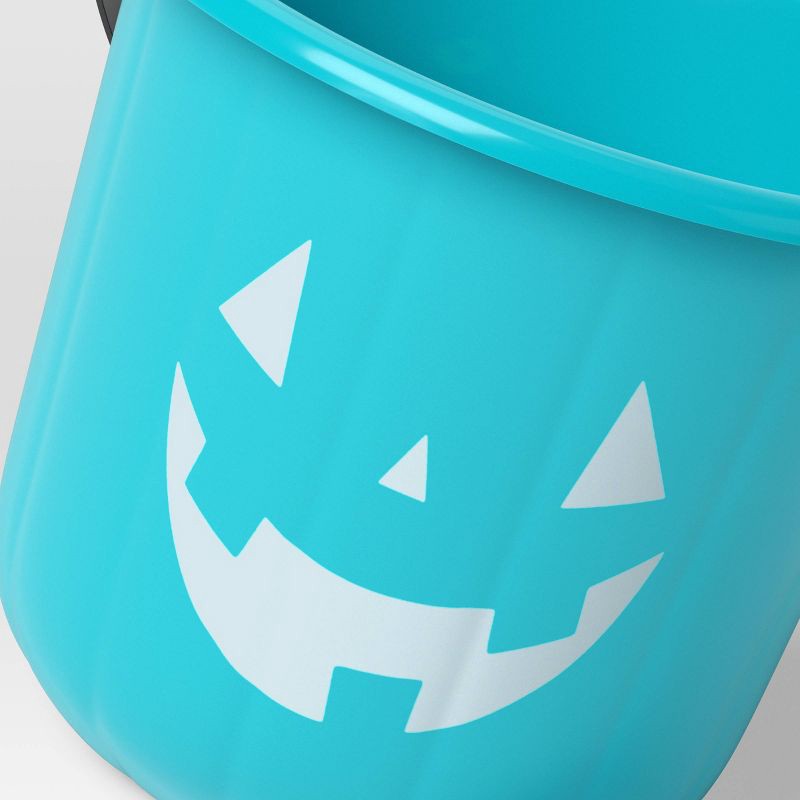 slide 4 of 4, Teal Pumpkin Stackable Halloween Trick or Treat Pail - Hyde & EEK! Boutique™: Jack-o-Lantern Design, No Assembly, 1 ct