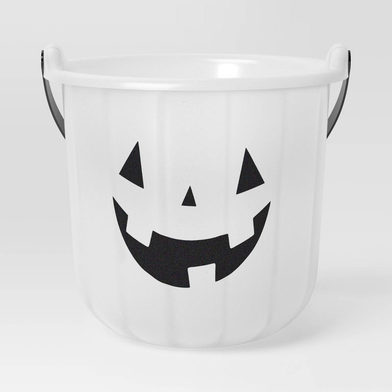slide 3 of 4, Glow in the Dark Pumpkin Stackable Halloween Trick or Treat Pail - Hyde & EEK! Boutique™, 1 ct