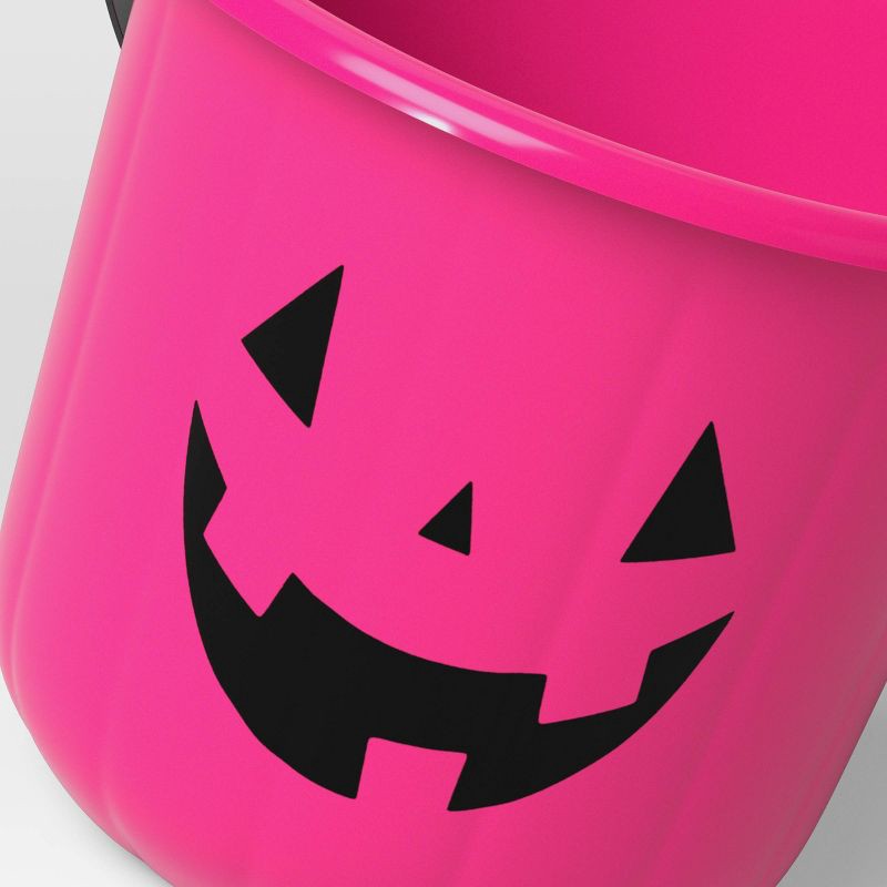 slide 4 of 4, Pink Pumpkin Stackable Halloween Trick or Treat Pail - Hyde & EEK! Boutique™: Jack-o'-Lantern Tote, No Assembly Required, 1 ct