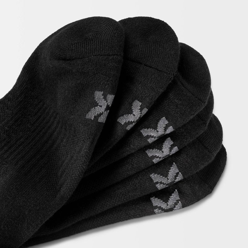 slide 3 of 3, Men's Active Crew Socks 6pk - All In Motion™ Black 6-12: Moisture Wicking, Arch Support, Reinforced Heel/Toe, 6 ct