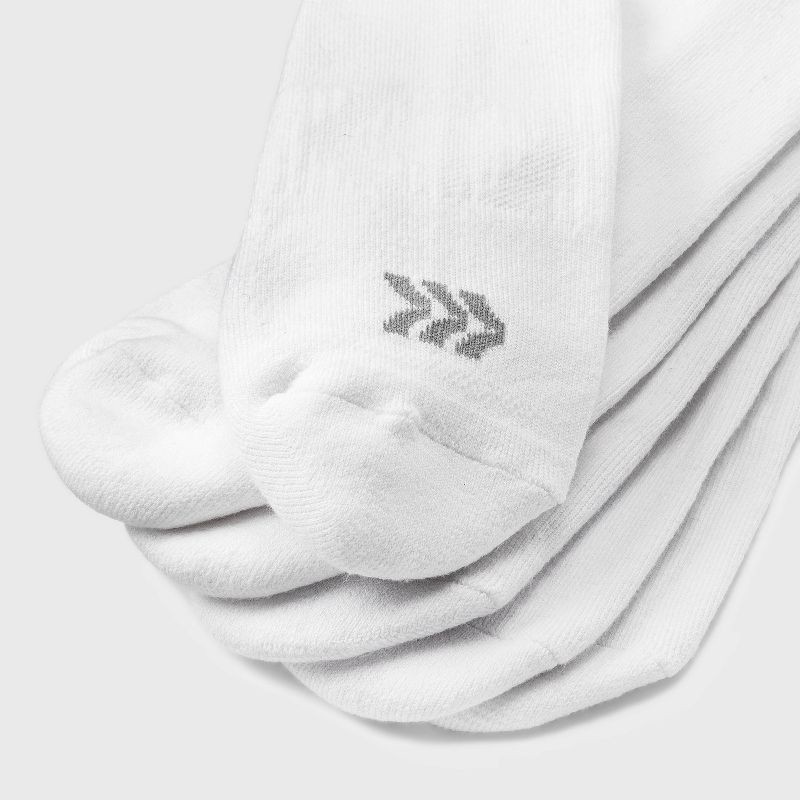 slide 3 of 3, Men's Active Crew Socks 6pk - All In Motion™ White 6-12: Moisture Wicking, Arch Support, Reinforced Heel & Toe, Ventilating Mesh, 6 ct