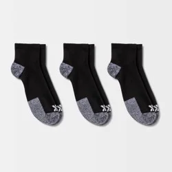 Men's Active Ankle Socks 3pk - All In Motion™ Black 6-12