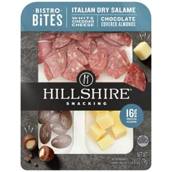 Hillshire Farm Hillshire Snacking Bistro Bites with Italian Dry Salami, White Cheddar & Chocolate Almonds - 2.8oz