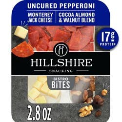 Hillshire Farm Hillshire Snacking Bistro Bites with Pepperoni, Monterey Jack, Walnut & Cocoa-Coated Almond Mix - 2.8oz