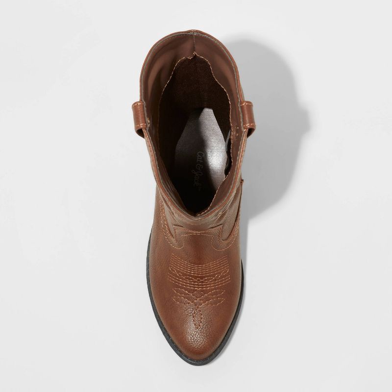 slide 3 of 3, Kids' Montana Zipper Western Boots - Cat & Jack™ Brown 13, 1 ct
