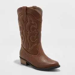 Kids' Montana Zipper Western Boots - Cat & Jack™ Brown 1