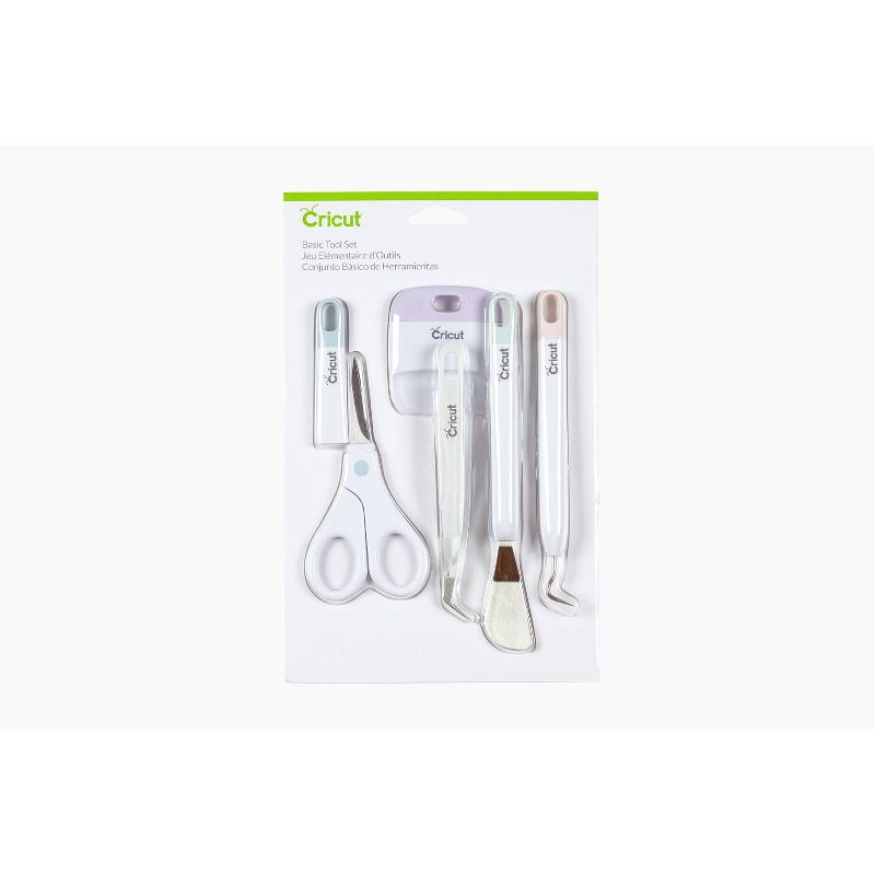 slide 1 of 3, Cricut 5pc Basic Arts and Crafts Tool Set: Multicolor Metal & Plastic, Craft Scissors, Handle, Art & Craft Accessory, 5 ct