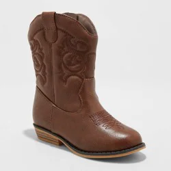 Toddler Memphis Zipper Western Boots - Cat & Jack™ Cognac 10T