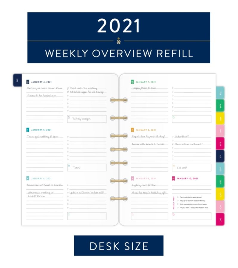 slide 5 of 5, Emily Ley Simplified System Weekly Refill, 5-1/2'' X 8-1/2'', Black/White, January To December 2021, El100-4111, 1 ct