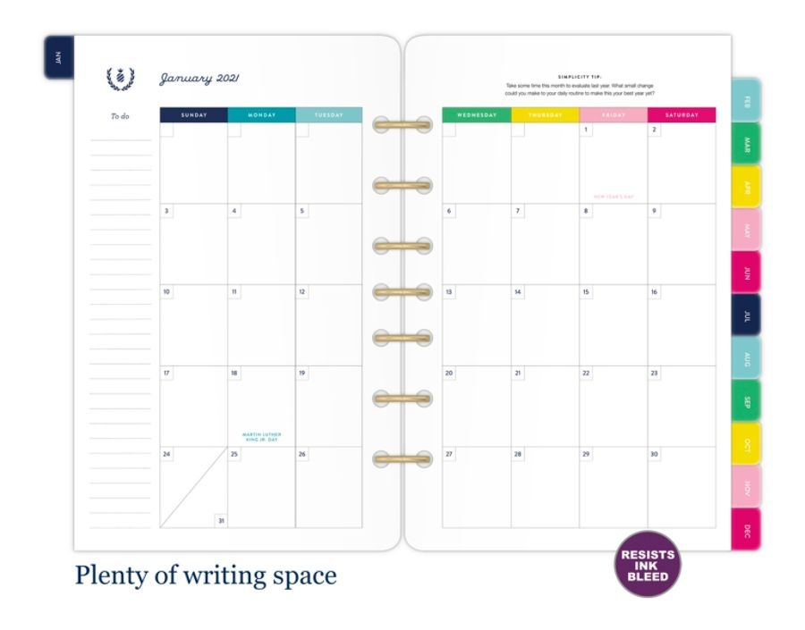 slide 4 of 5, Emily Ley Simplified System Weekly Refill, 5-1/2'' X 8-1/2'', Black/White, January To December 2021, El100-4111, 1 ct