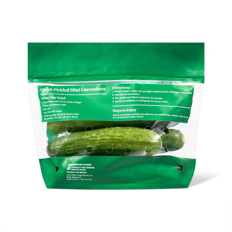 slide 3 of 4, Mini Cucumbers - 16oz Bag - Good & Gather™ (Packaging May Vary), 16 oz