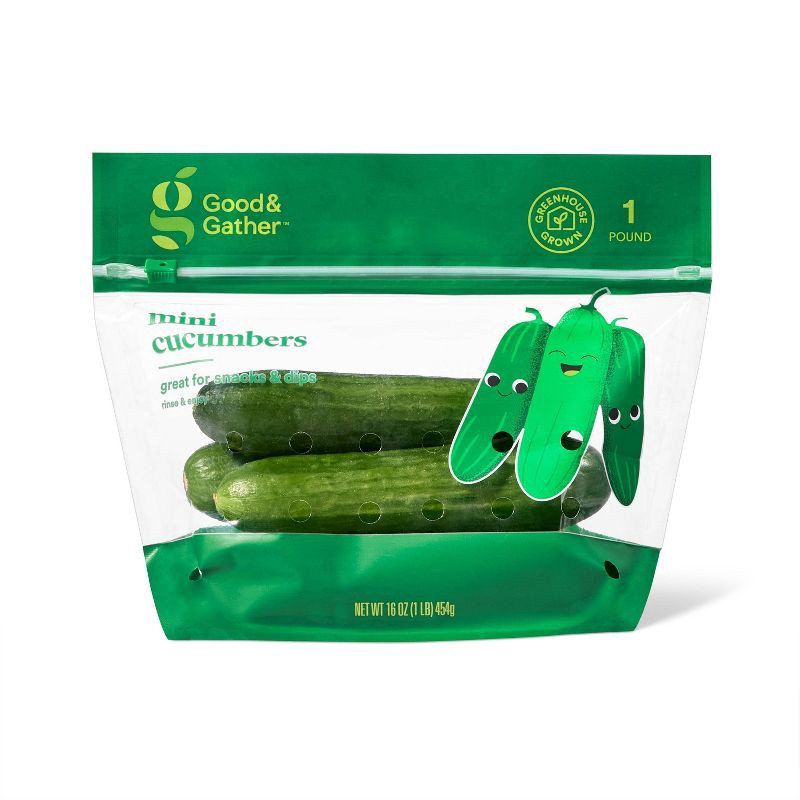 slide 1 of 4, Mini Cucumbers - 16oz Bag - Good & Gather™ (Packaging May Vary), 16 oz