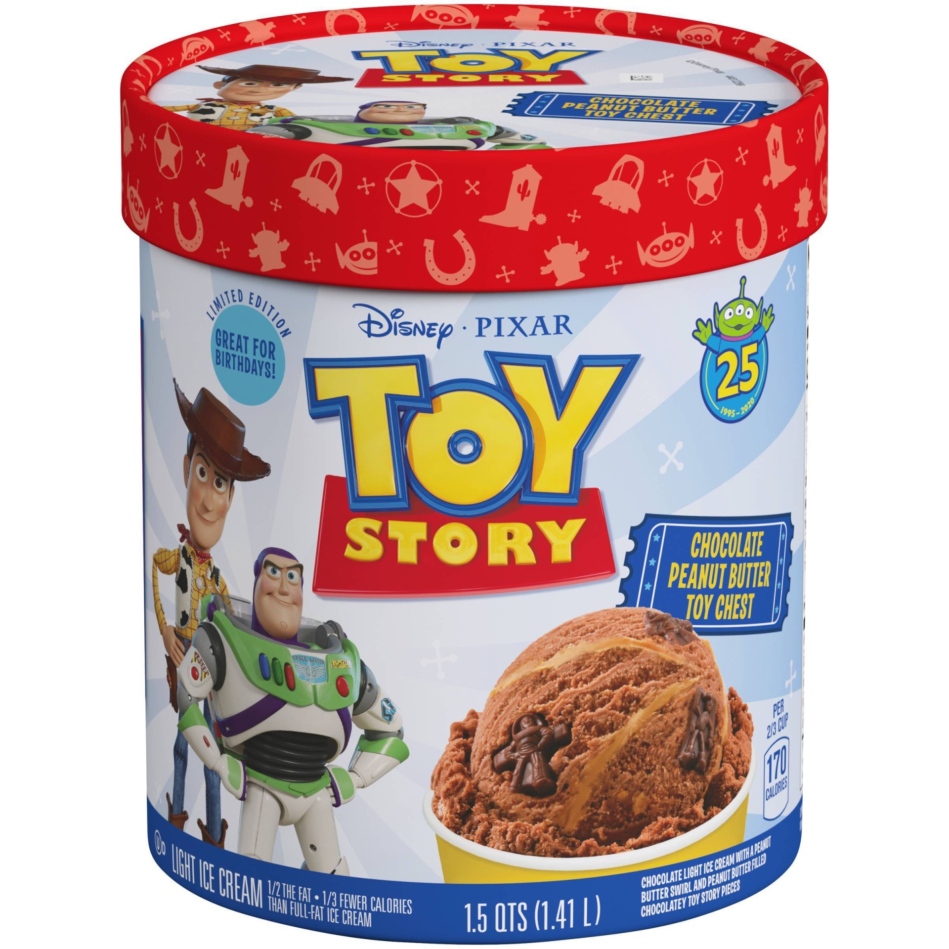 slide 1 of 3, Disney Best of Pixar Limited Edition: Toy Story Chocolate Peanut Butter Toy Chest Ice Cream, 48 oz