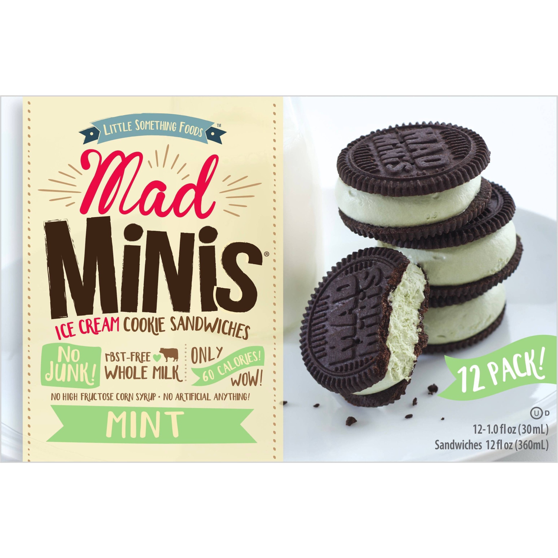 slide 1 of 1, Mad Minis Mint Ice Cream Cookie Sandwich - 12ct/12oz, 12 ct; 12 oz