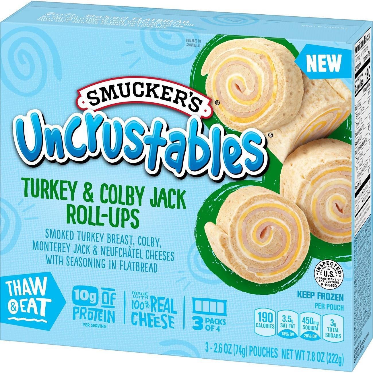 Smucker's Frozen Uncrustables Turkey & Colby Jack Roll-Ups - 7.8oz/3ct ...