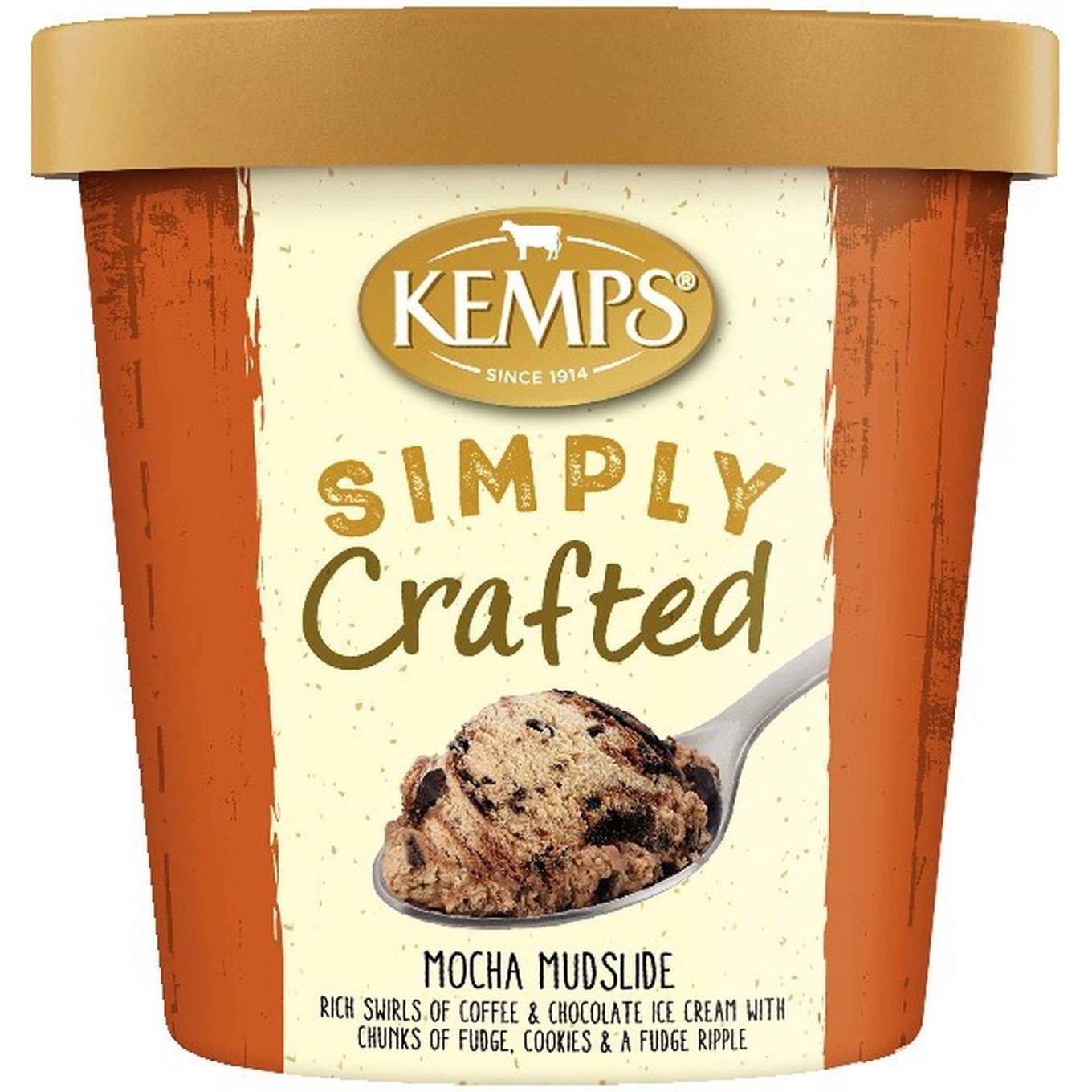 slide 1 of 1, Kemps Simply Crafted Mocha Mudslide Ice Cream, 16 oz