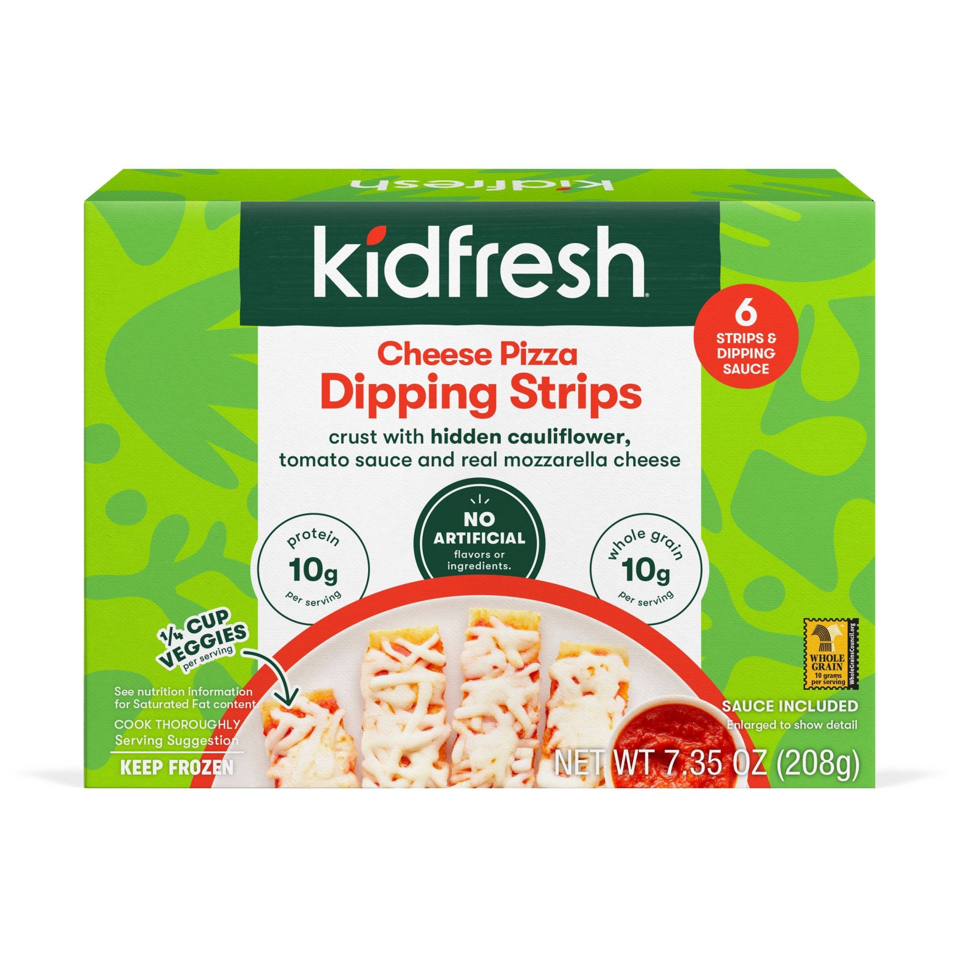 slide 1 of 3, Kidfresh Frozen Pizza Dipping Strips, 7.35 oz