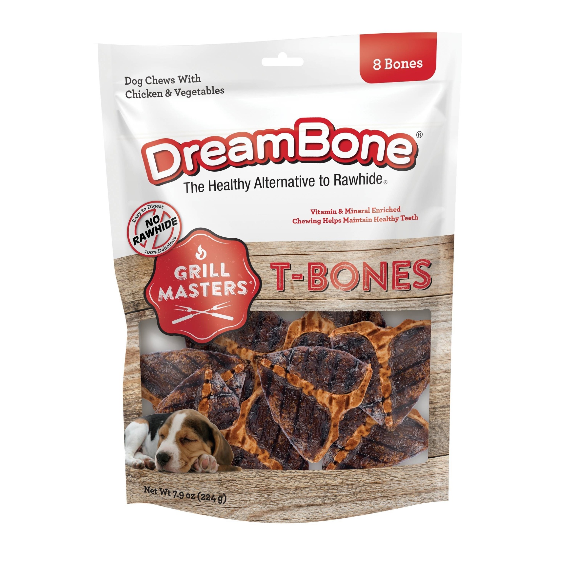 slide 1 of 4, DreamBone Grill Masters Tbones with Beef, Vegetable and Chicken Flavor Dog Treats - 8ct/7.9oz, 8 ct, 7.9 oz