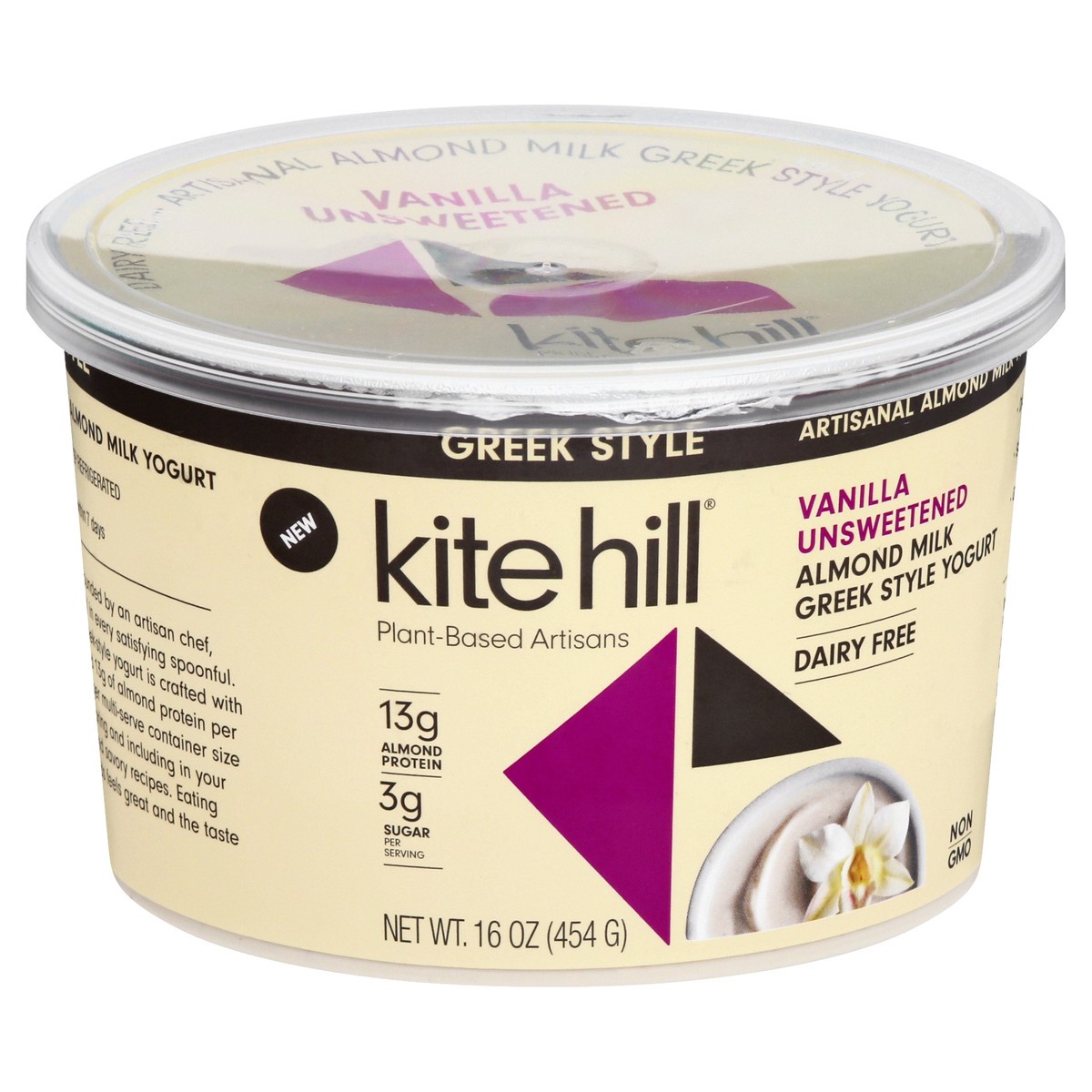 slide 8 of 13, Kite Hill Almond Milk Greek Style Vanilla Unsweetened Yogurt 16 oz, 16 oz