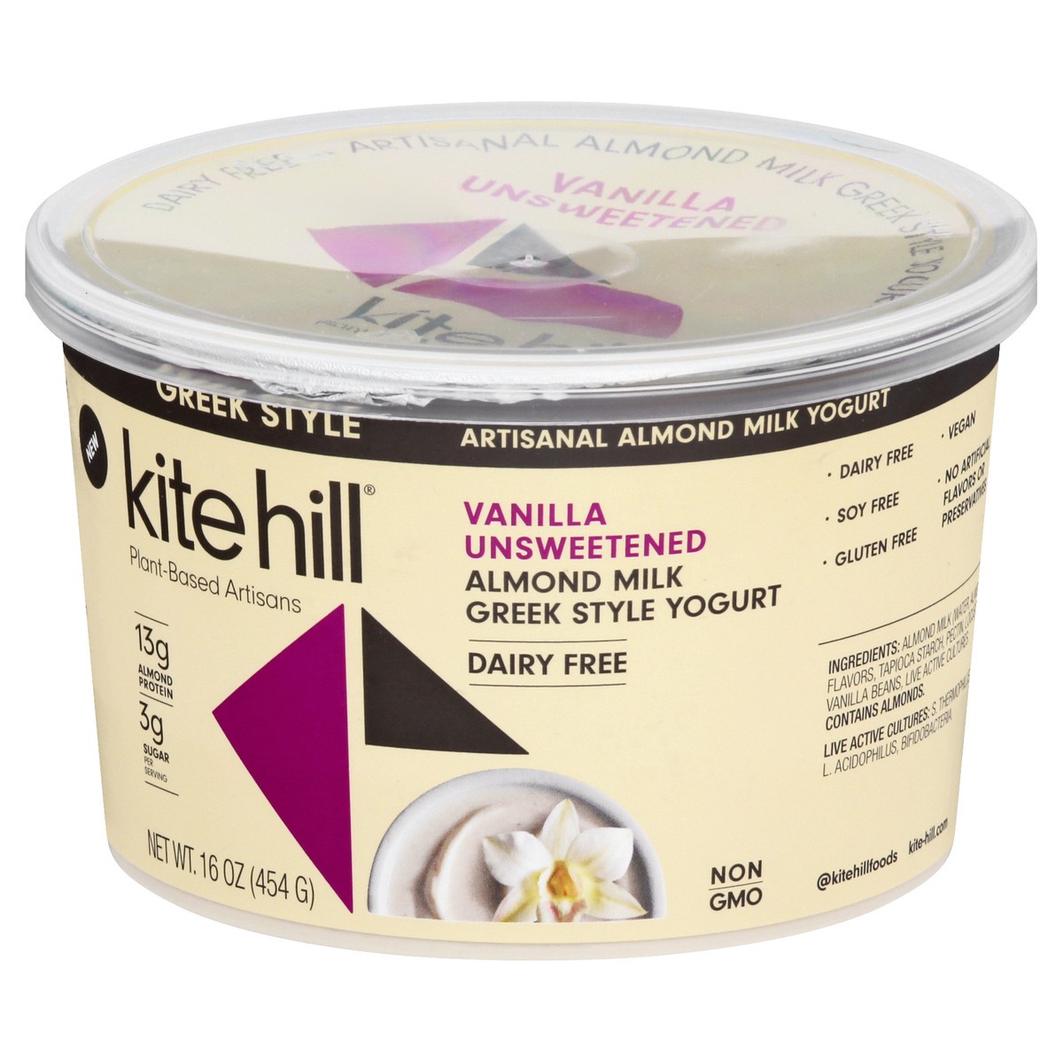 slide 9 of 13, Kite Hill Almond Milk Greek Style Vanilla Unsweetened Yogurt 16 oz, 16 oz