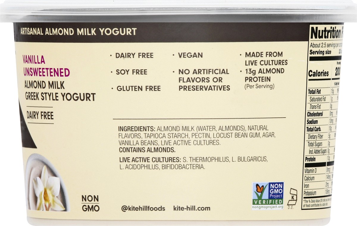 slide 11 of 13, Kite Hill Almond Milk Greek Style Vanilla Unsweetened Yogurt 16 oz, 16 oz