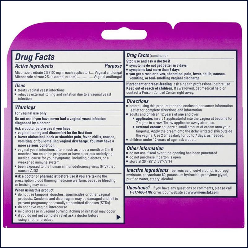 slide 4 of 9, Monistat 7-Dose Yeast Infection Treatment Combination Pack - 7ct, 7 ct