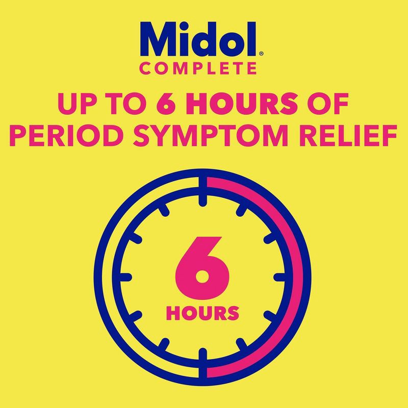 slide 3 of 8, Midol On the Go Menstrual Symptom Relief with Acetaminophen Tablets - 20ct, 20 ct