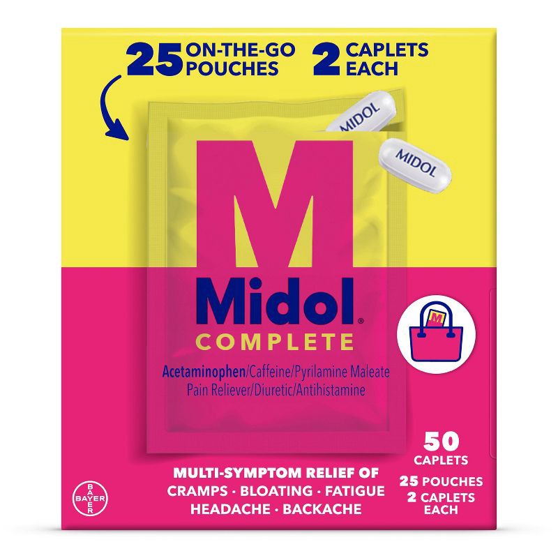 slide 11 of 13, Midol On the Go Menstrual Symptom Relief with Acetaminophen Tablets - 20ct, 20 ct