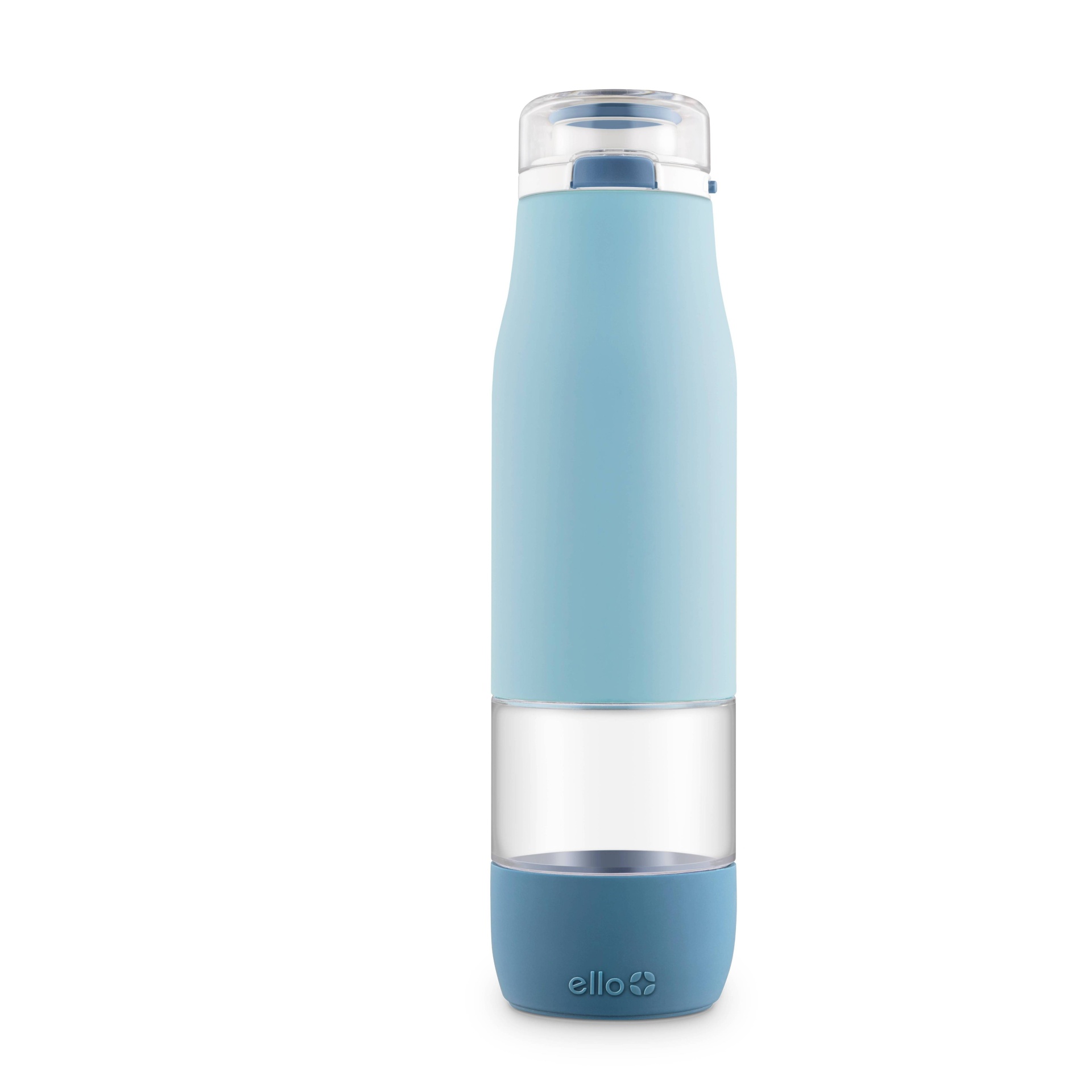 slide 1 of 3, Ello Aura Glass Hydration Bottle Blue/Teal, 24 oz