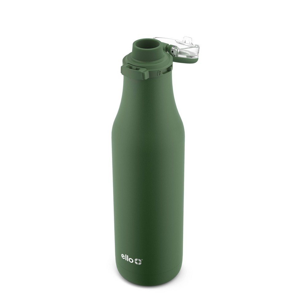 slide 2 of 5, Ello Roscoe Stainless Steel Water Bottle with Stickers Green, 18 oz