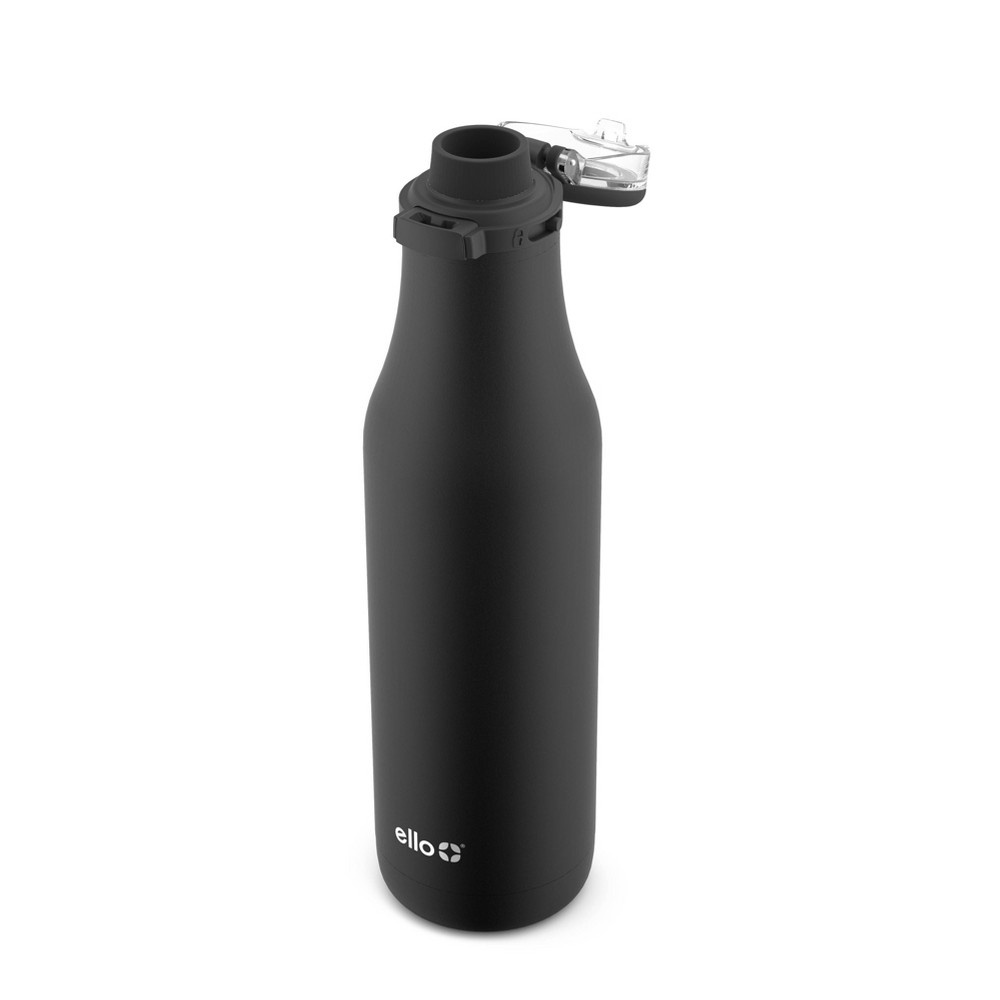 slide 2 of 5, Ello Roscoe Stainless Steel Water Bottle with Stickers Black, 18 oz