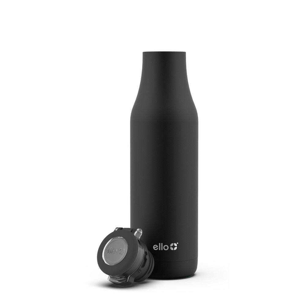 slide 3 of 5, Ello Roscoe Stainless Steel Water Bottle with Stickers Black, 18 oz