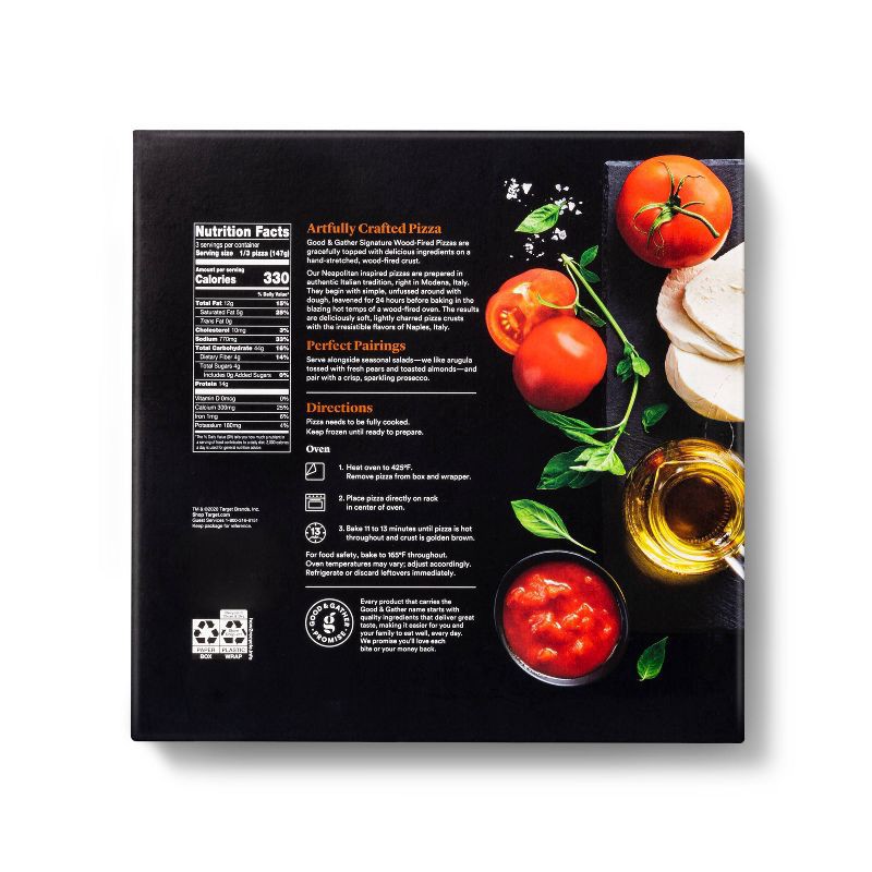 slide 2 of 4, Signature Wood-Fired Margherita Frozen Pizza - 15.5oz - Good & Gather™, 15.5 oz