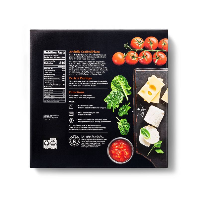 slide 3 of 4, Signature Wood-Fired Spinach & Goat Cheese Frozen Pizza - 17.5oz - Good & Gather™, 17.5 oz
