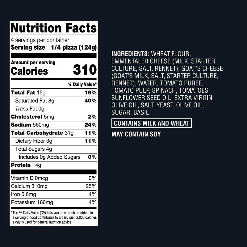 slide 4 of 4, Signature Wood-Fired Spinach & Goat Cheese Frozen Pizza - 17.5oz - Good & Gather™, 17.5 oz