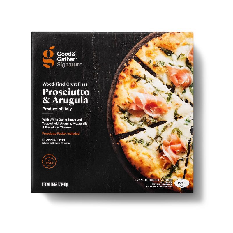 slide 1 of 3, Signature Wood-Fired Prosciutto & Arugula Frozen Pizza - 15.52oz - Good & Gather™, 15.52 oz