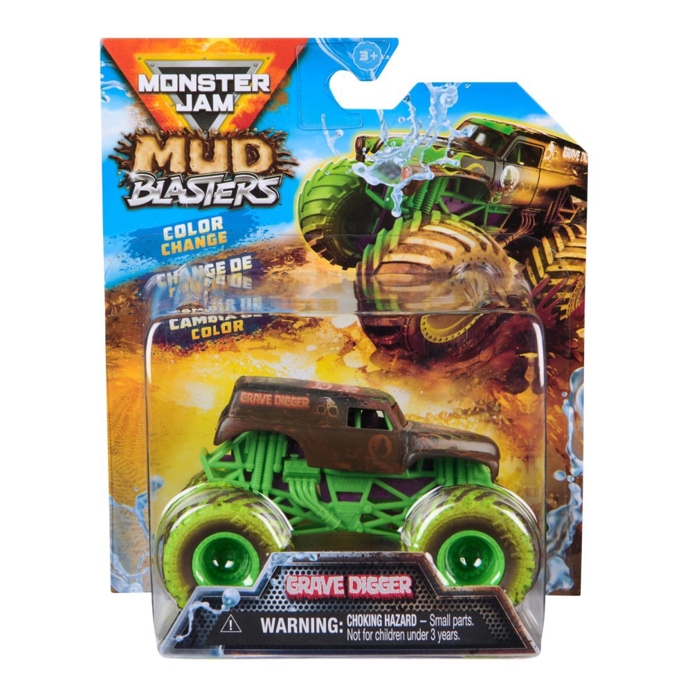 slide 2 of 6, Monster Jam Mud Blasters™ Grave Digger™ Color Change Truck, 1 ct