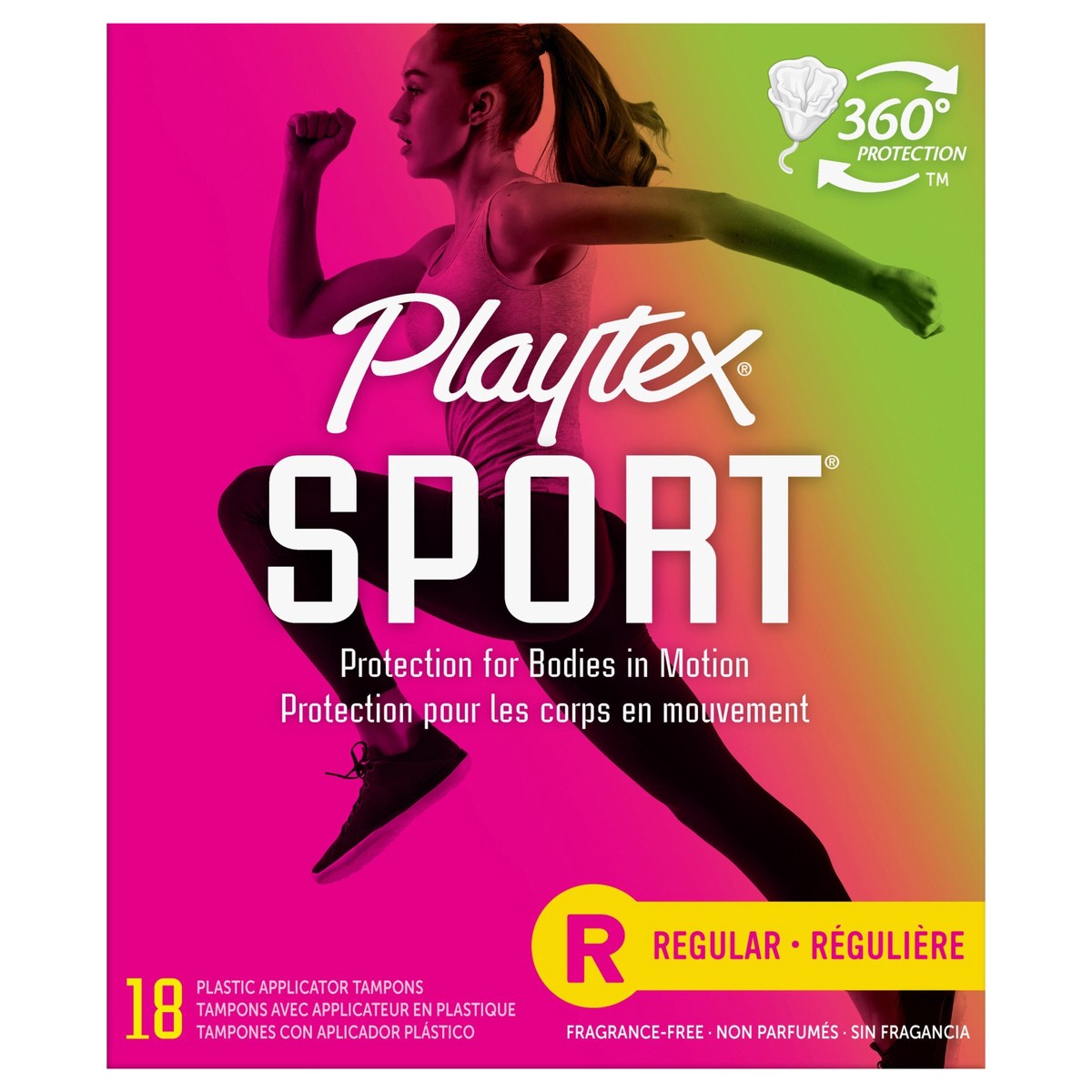 slide 1 of 8, Playtex Sport Tampons Regular Absorbency Unscented, 18 ct