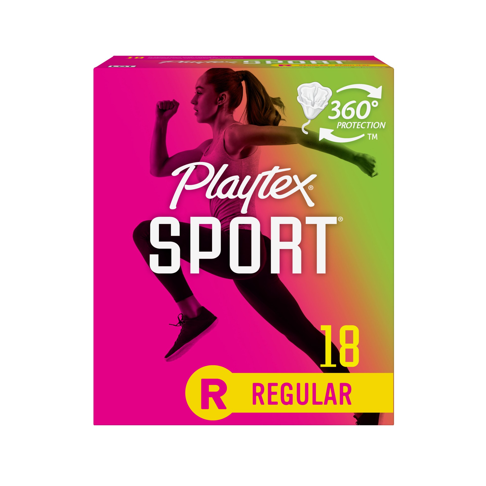 slide 6 of 8, Playtex Sport Regular Absorbency Unscented Plastic Tampons, 18 ct