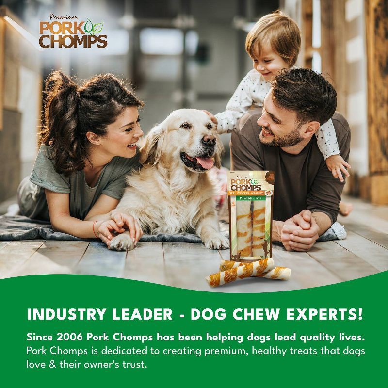 slide 7 of 8, Pork Chomps Chicken Wrapped Expanded Roll Chewy Dog Treats - 7.04oz/2ct, 7.04 oz, 2 ct