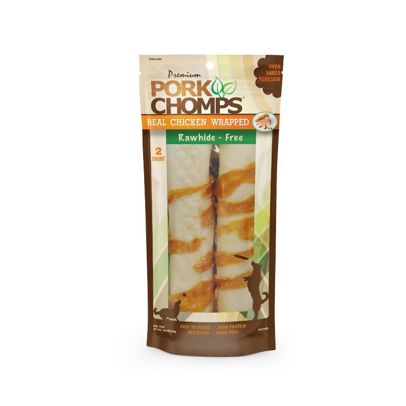 slide 1 of 5, Nutri Chomps Pork Chomps Chicken Wrapped Expanded Roll Chewy Dog Treats - 2ct/7.04oz, 2 ct, 7.04 oz