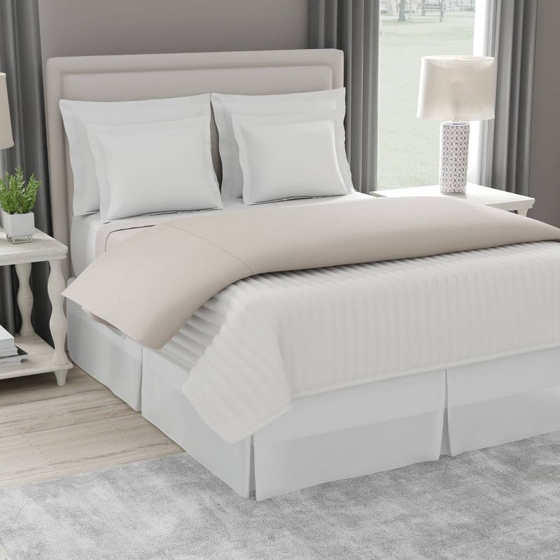 slide 3 of 9, Queen Tailored Bedskirt White - Magic Skirt: Polyester, Machine Washable, Plain Weave, All Ages, 15" Drop, 1 ct