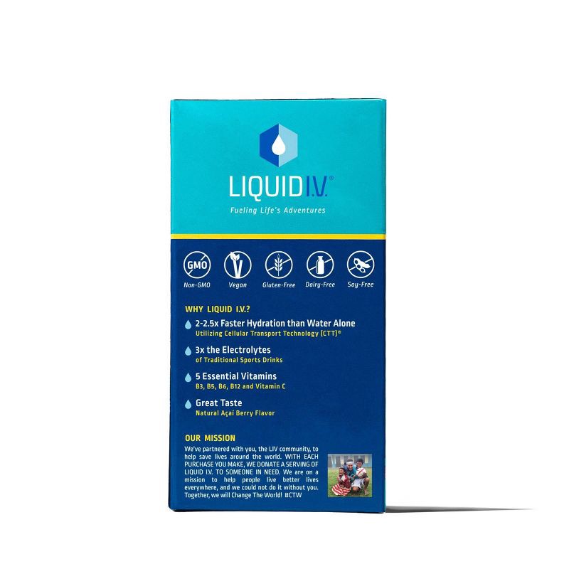 slide 3 of 7, Liquid I.V. Hydration Multiplier Vegan Powder Electrolyte Supplements - Lemon Lime - 0.56oz each/10ct, 0.56 oz, 10 ct