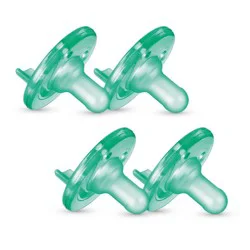 Philips Avent Soothie - Green - 3-18 Months - 4pk: Silicone, BPA-Free